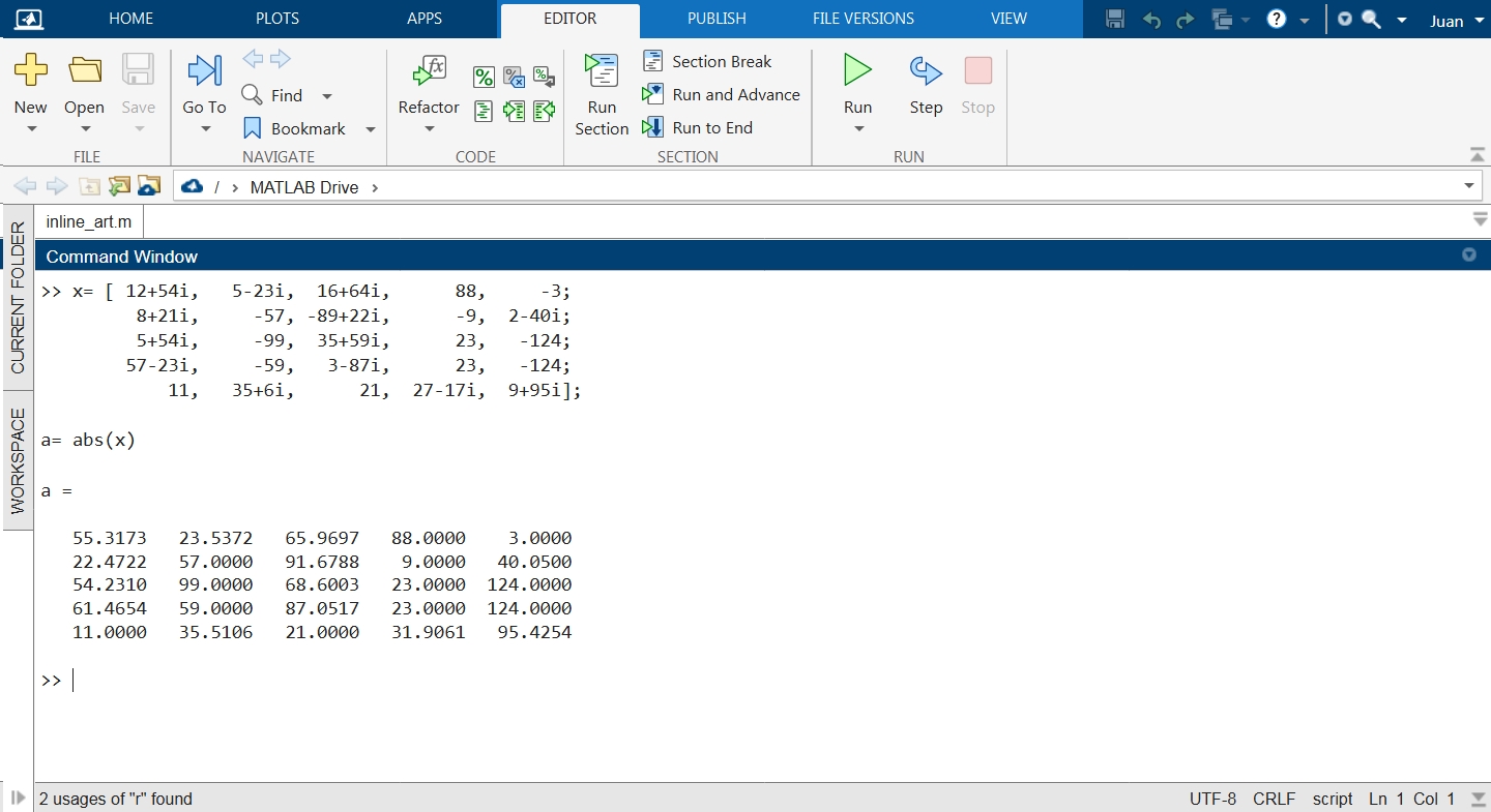 matlab abs