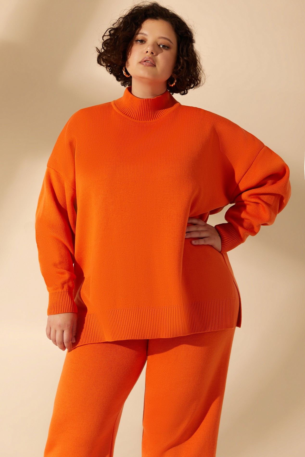 plus size orange sweater