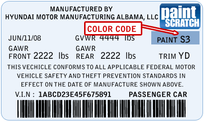 2015 hyundai elantra color codes