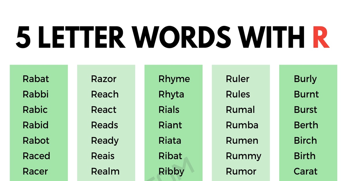 5 letter word with ra