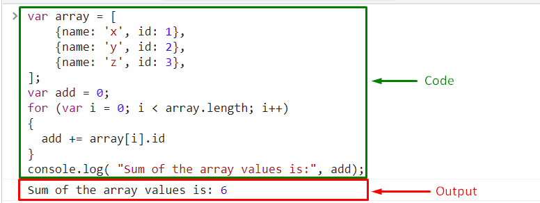 sum array javascript