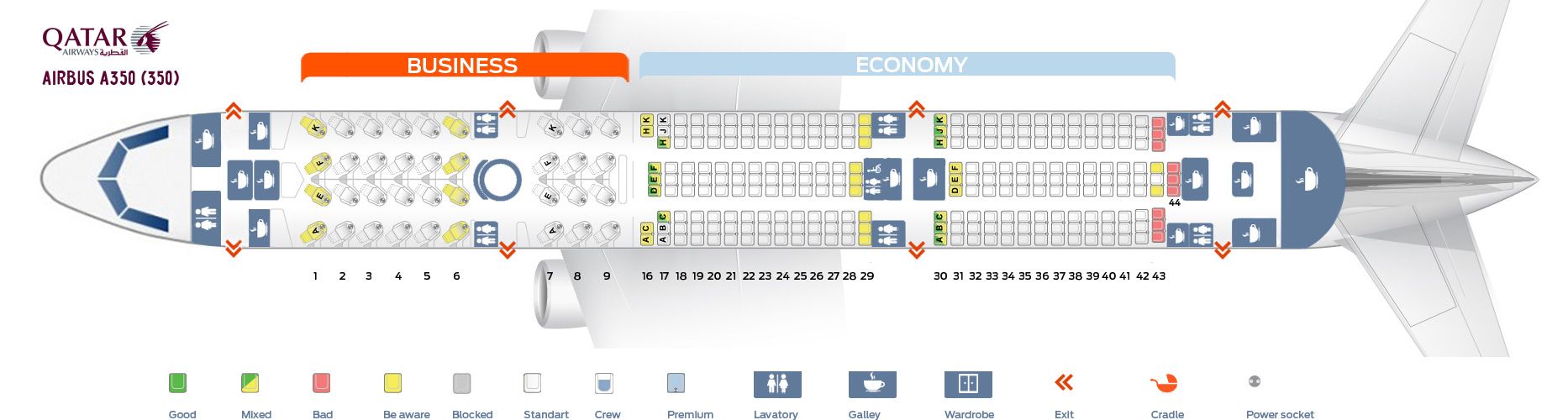 a350 seat map