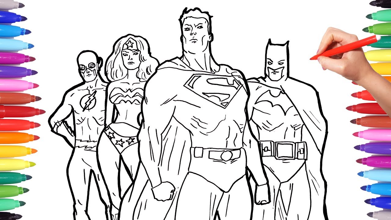 superheroes colouring in