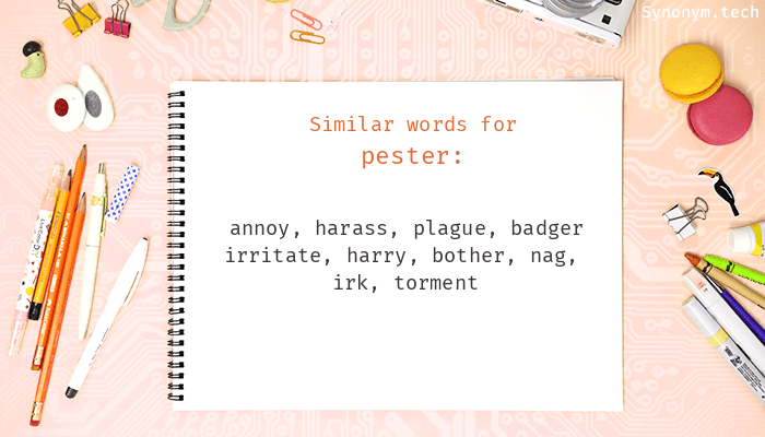 another word for pester