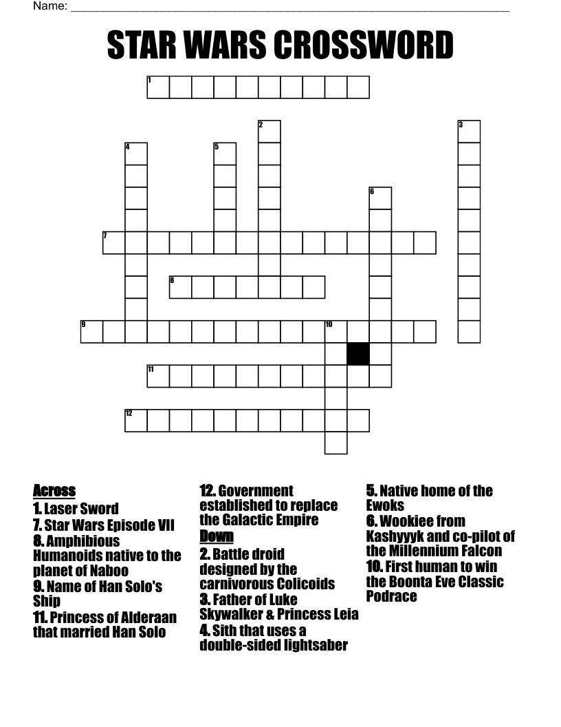 star wars workers crossword