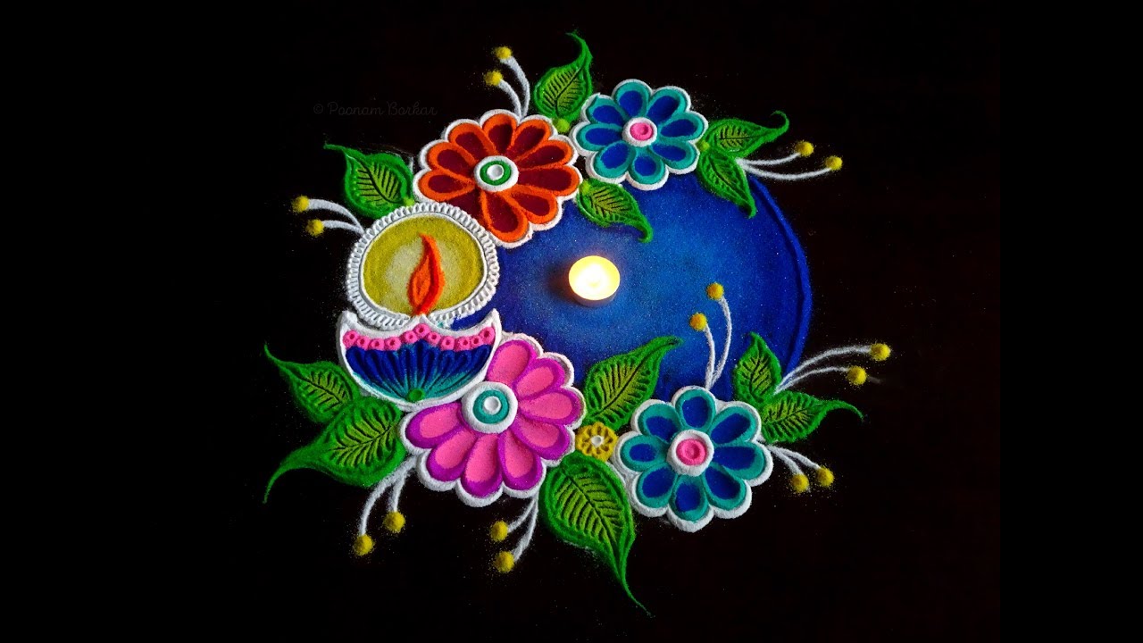 beautiful diya rangoli designs