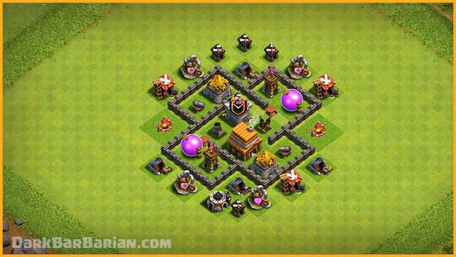 best town hall 4 base