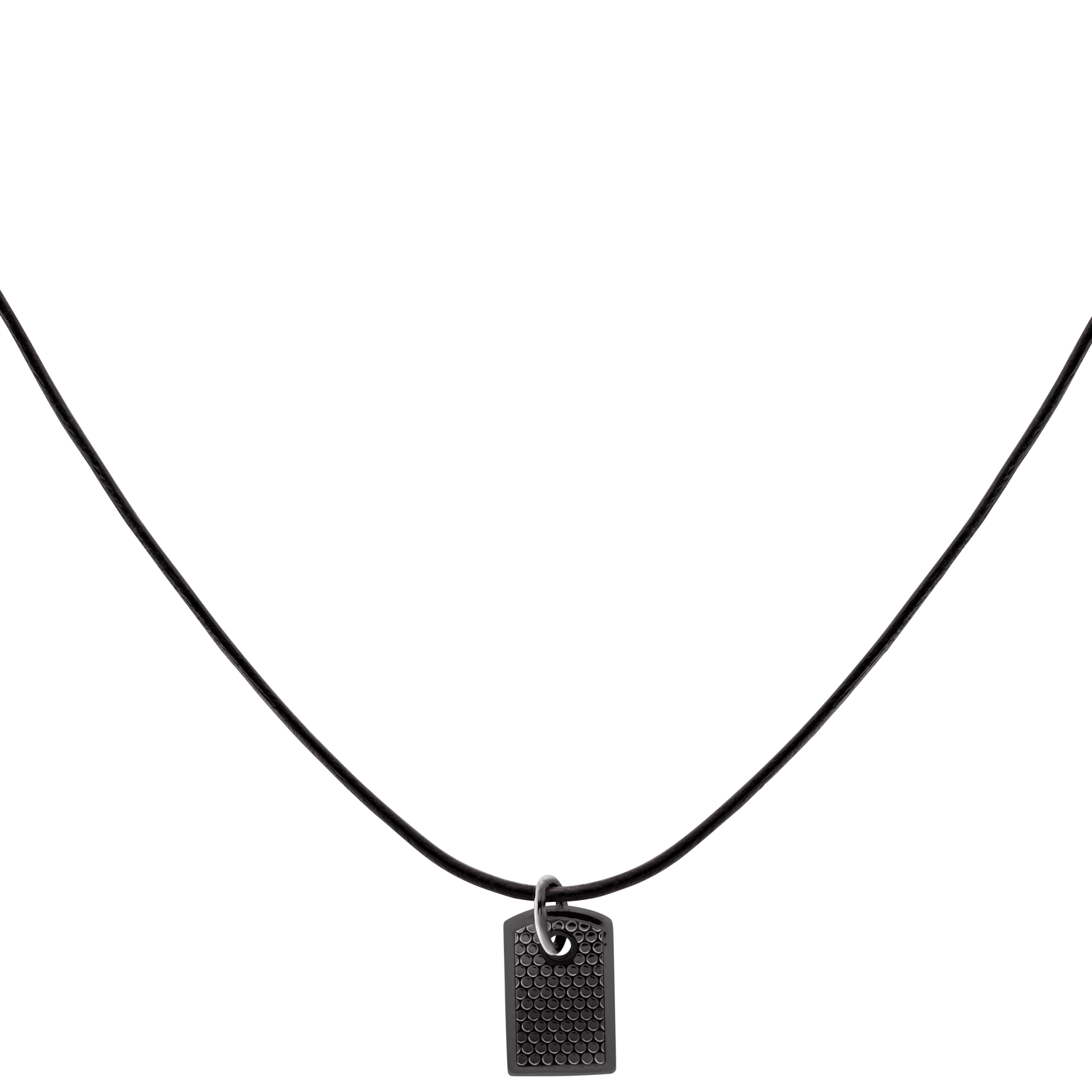 black cord necklace with pendant