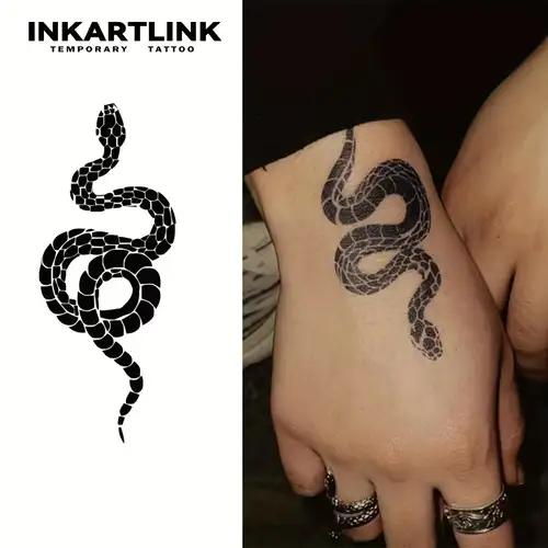 black small snake tattoo