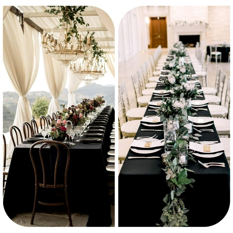 black table cloth party