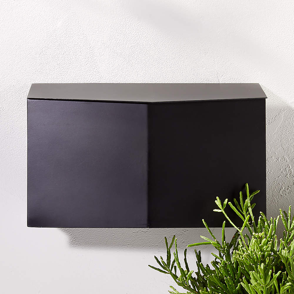 black wall mount mailbox