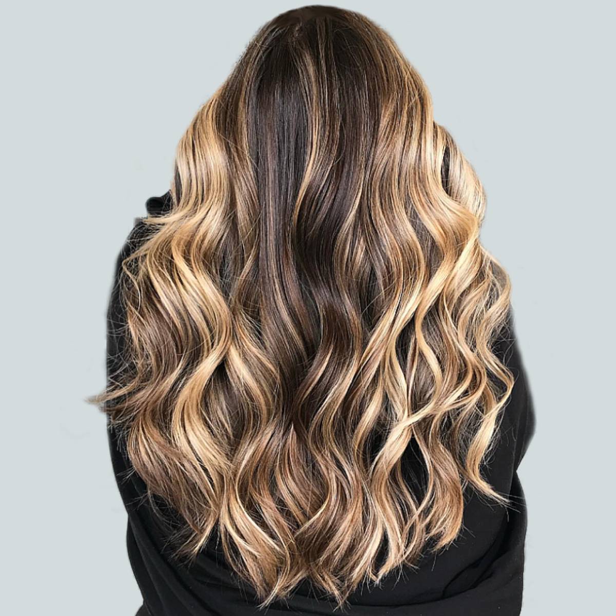 blonde balayage on brunette hair