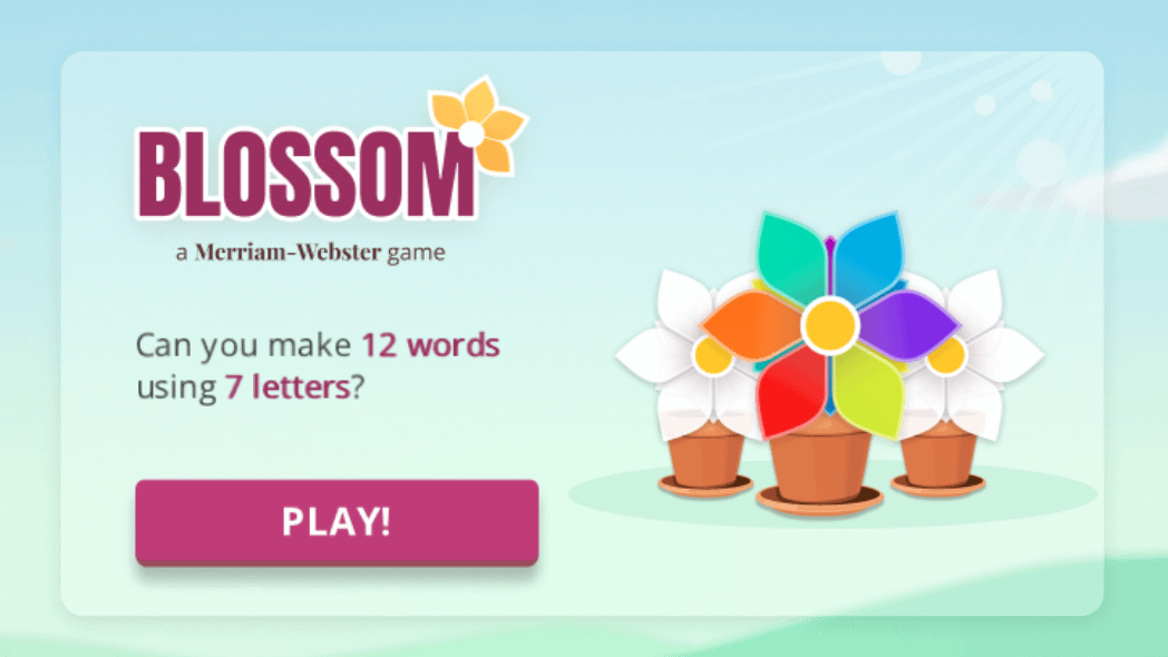 blossom game merriam-webster