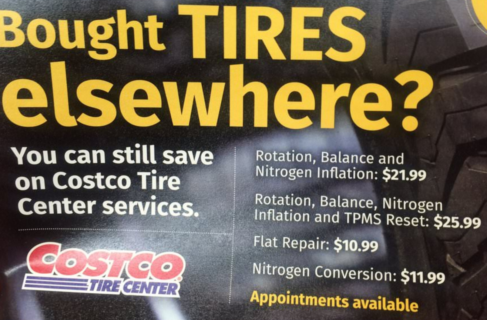 book tire change costco