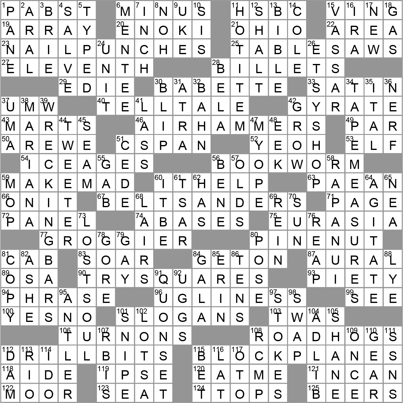 brewery letters crossword clue