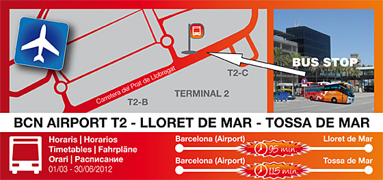 bus from barcelona airport to lloret de mar