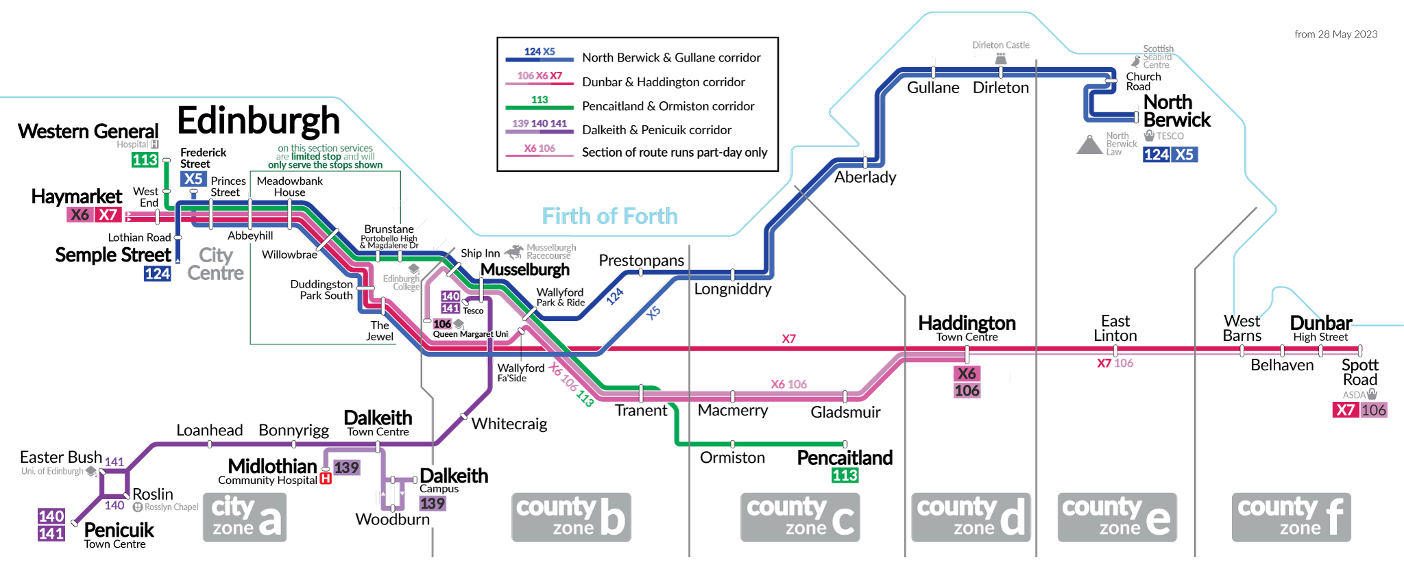 buses north berwick to edinburgh