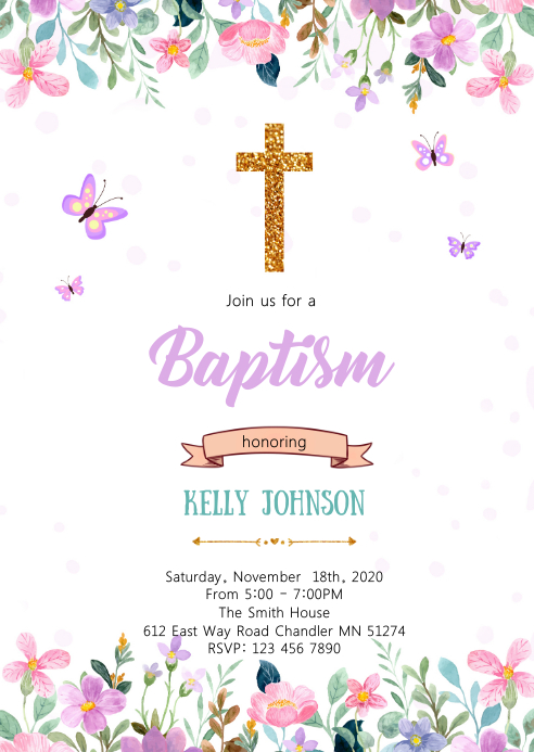 butterfly baptism theme