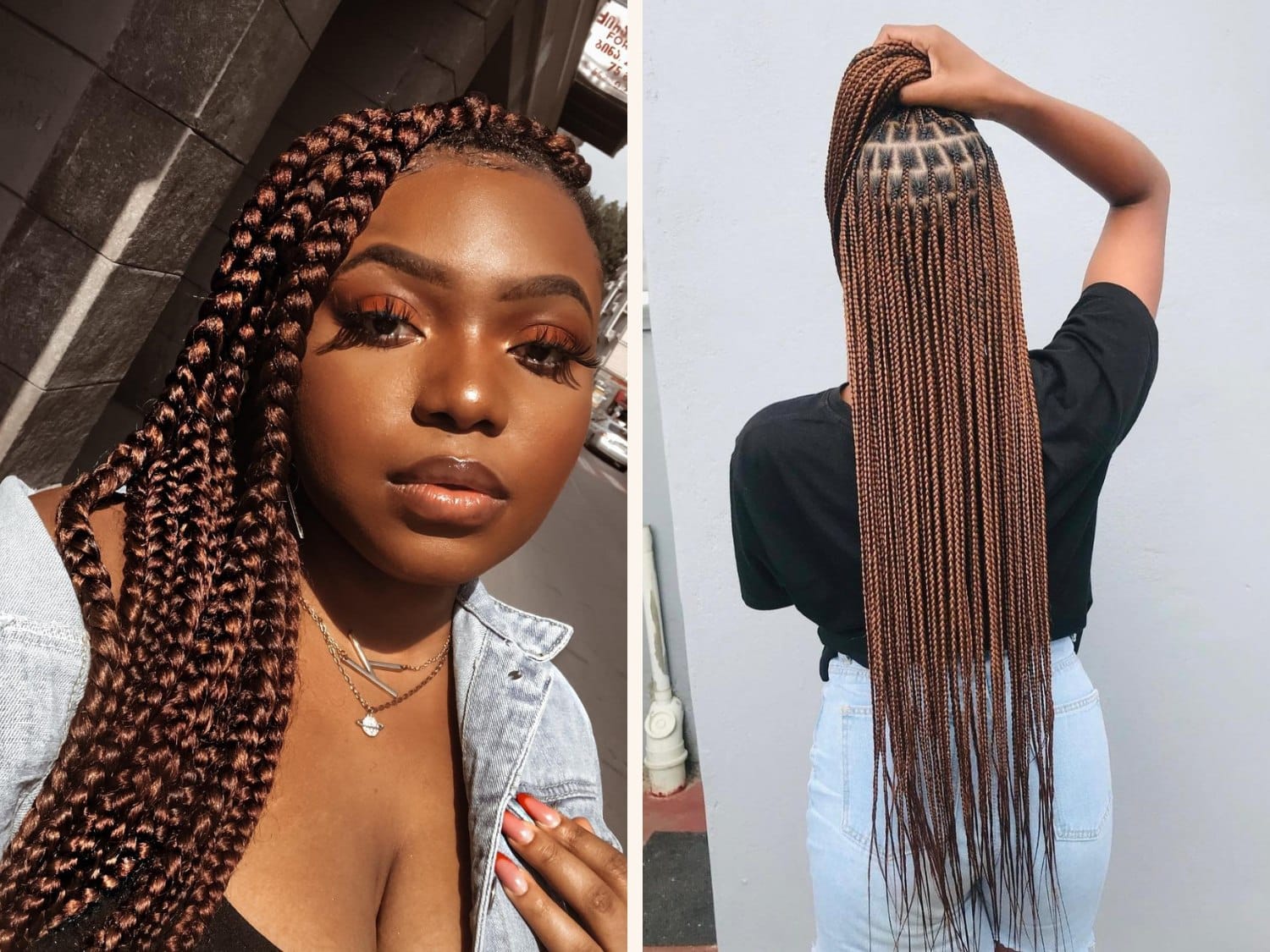 box braids black and brown