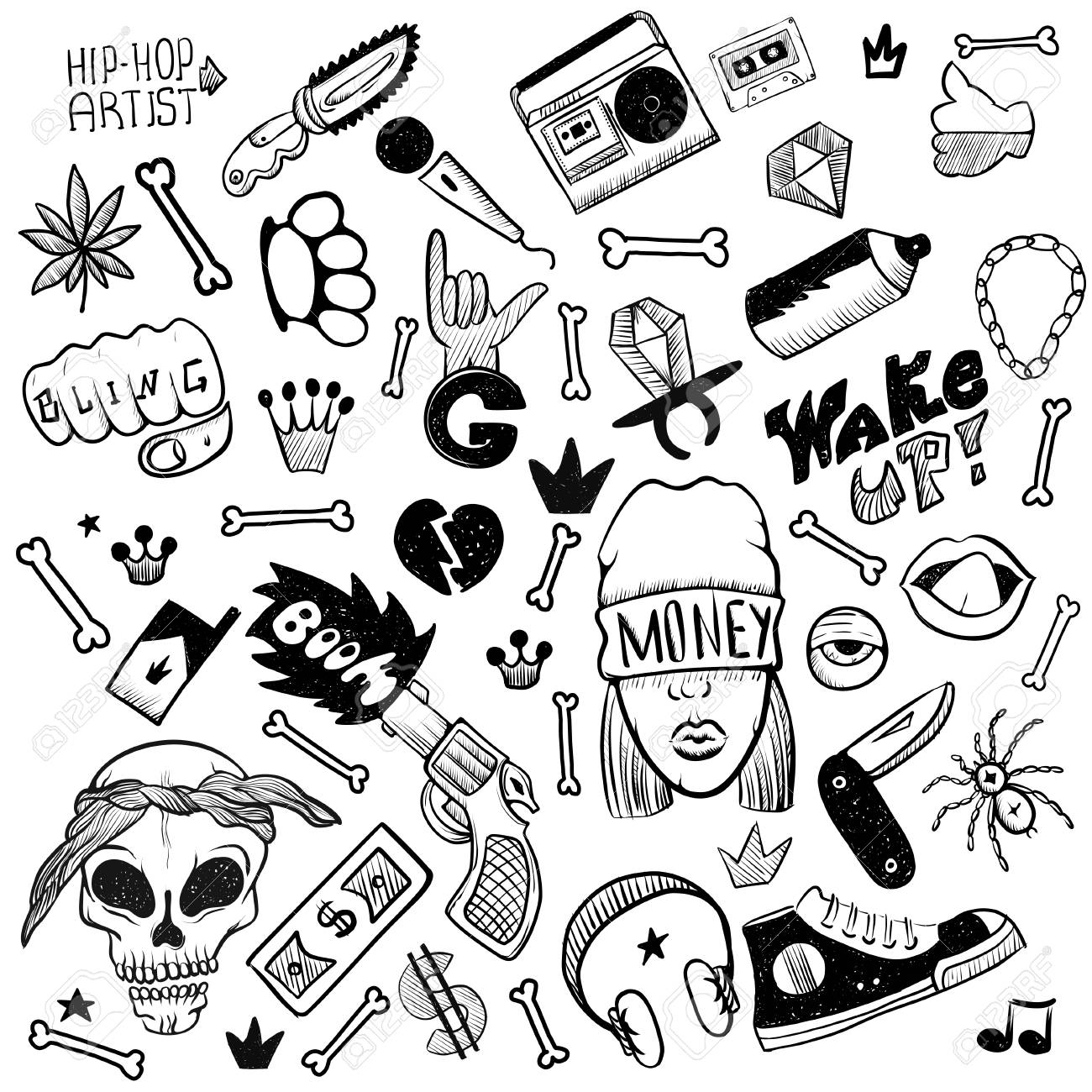 doodle art hip hop