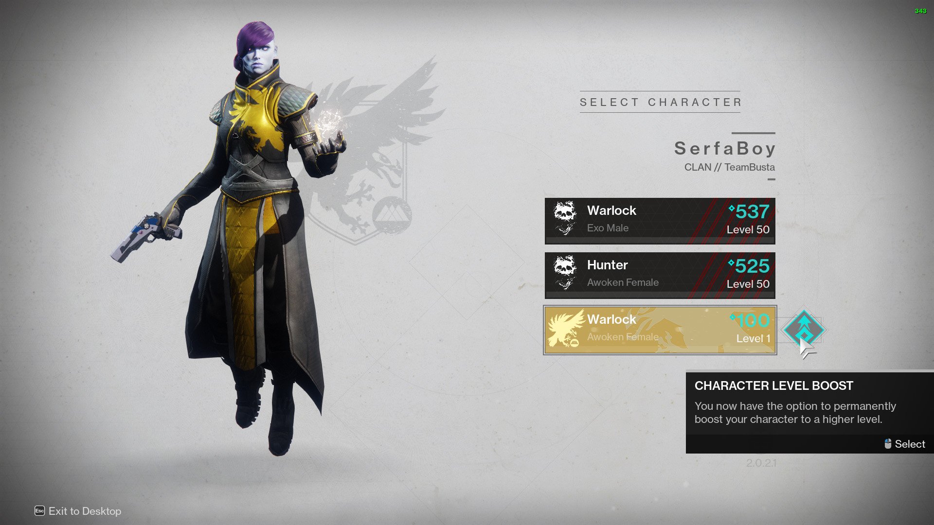 destiny 2 character slots