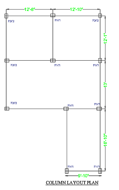 house column layout plan