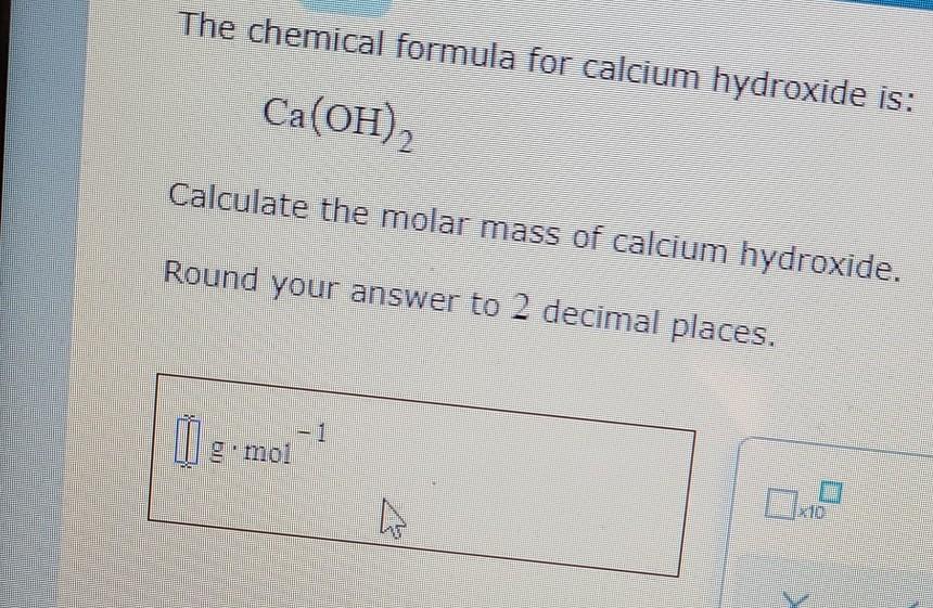 calcium hydroxide molar mass