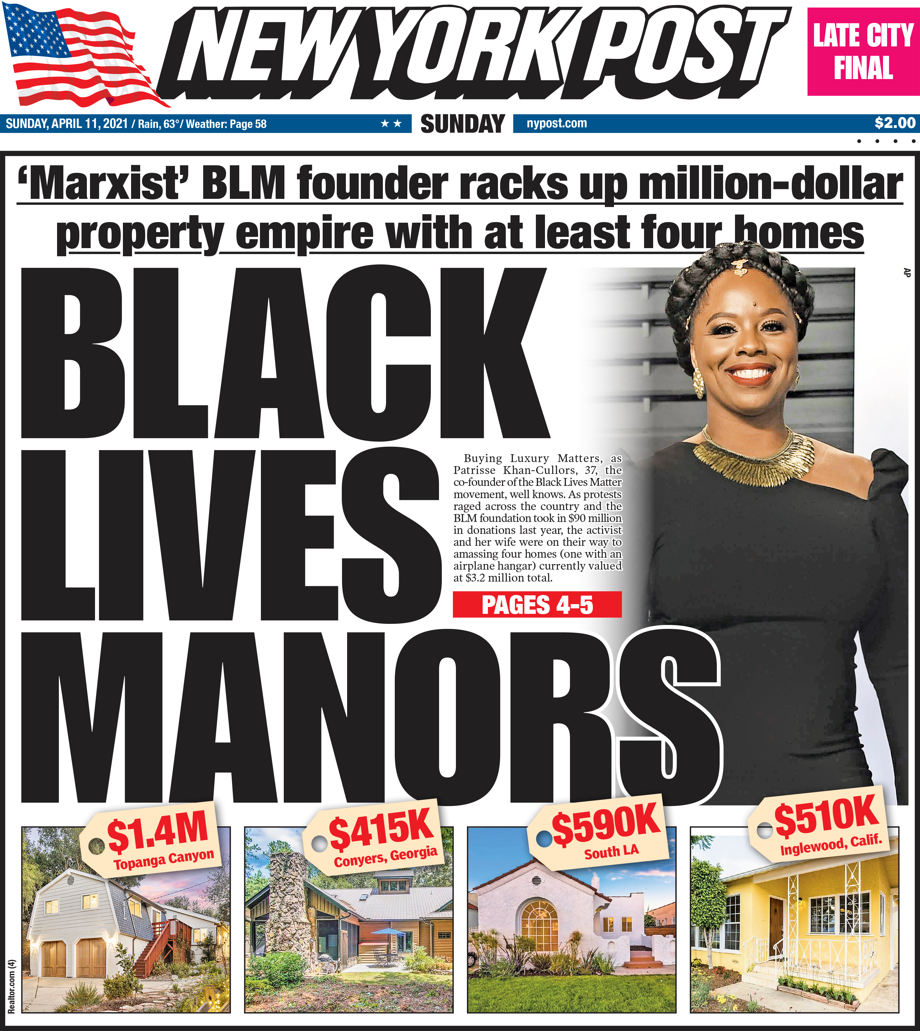 cover of the ny post today