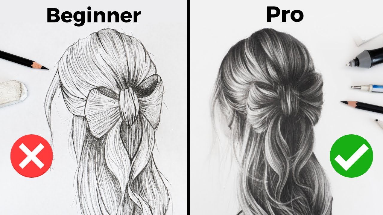 realistic drawings of hair