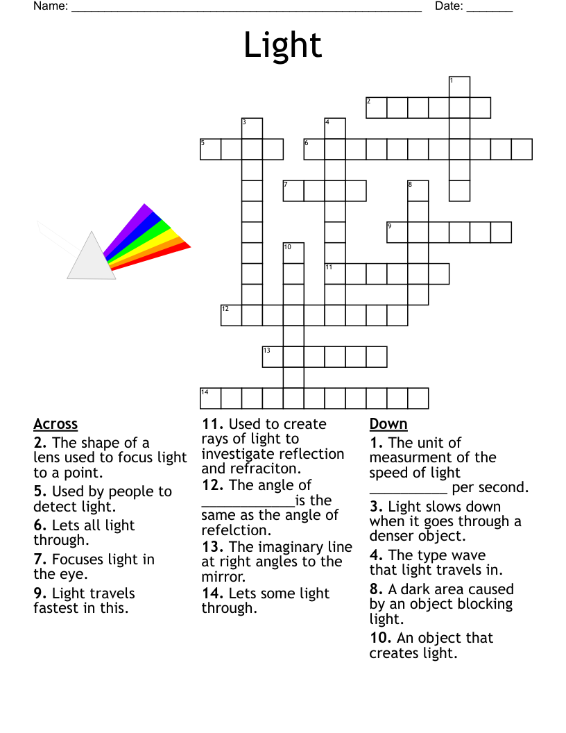 lights up crossword