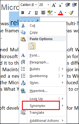 how to use thesaurus for word search