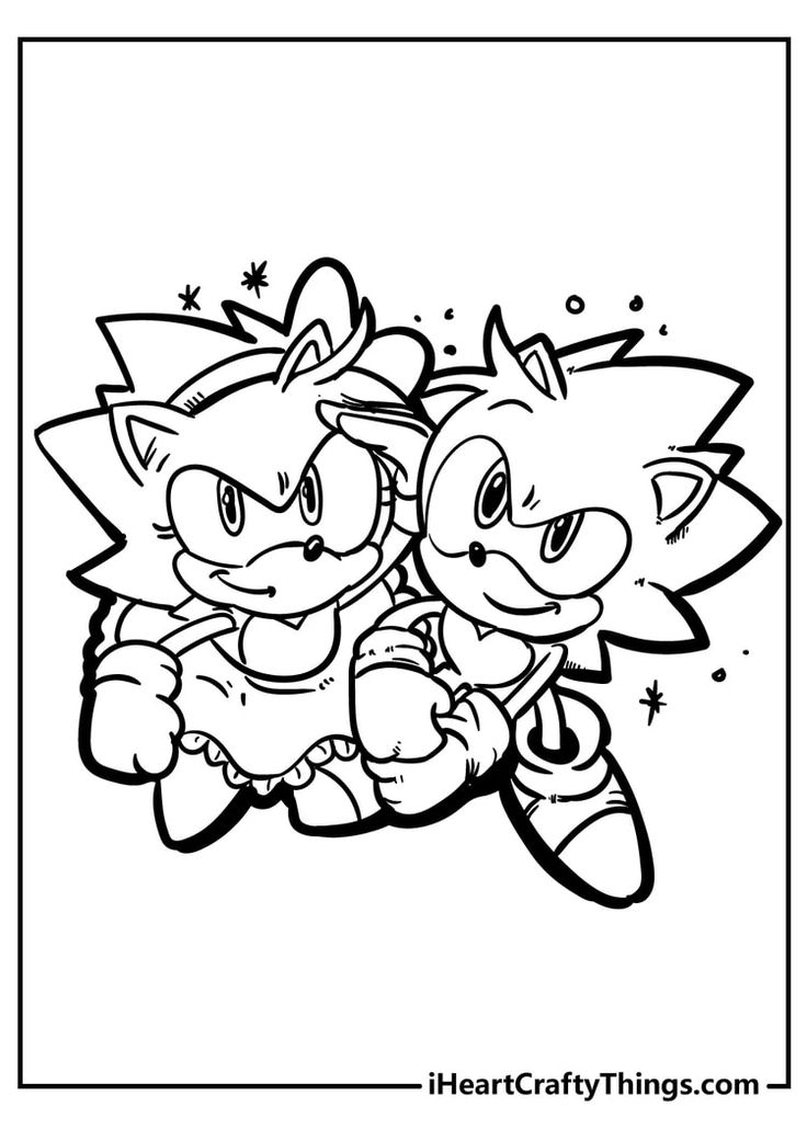 sonic and amy coloring pages