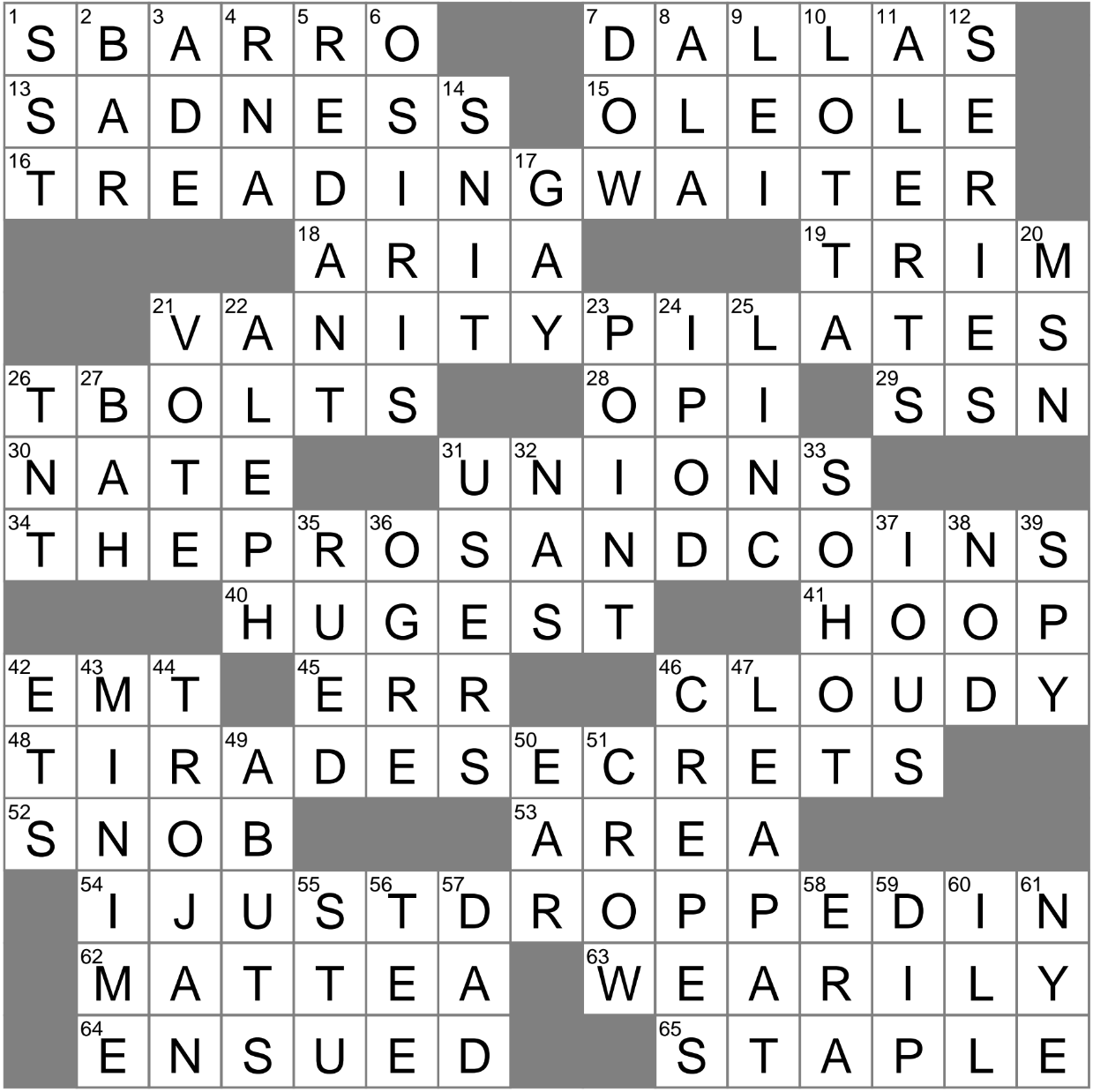 staff member crossword clue