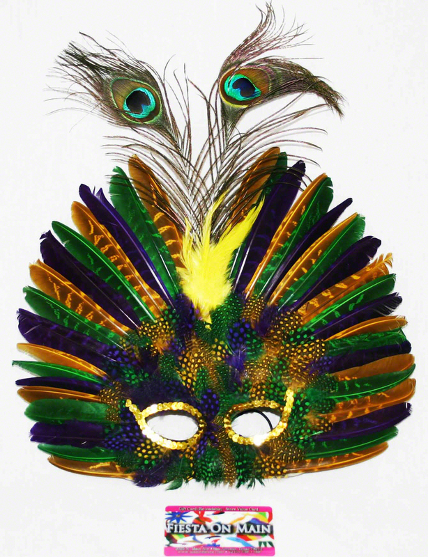 feather mardi gras mask