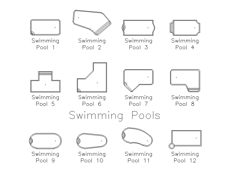 cad block swimming pool