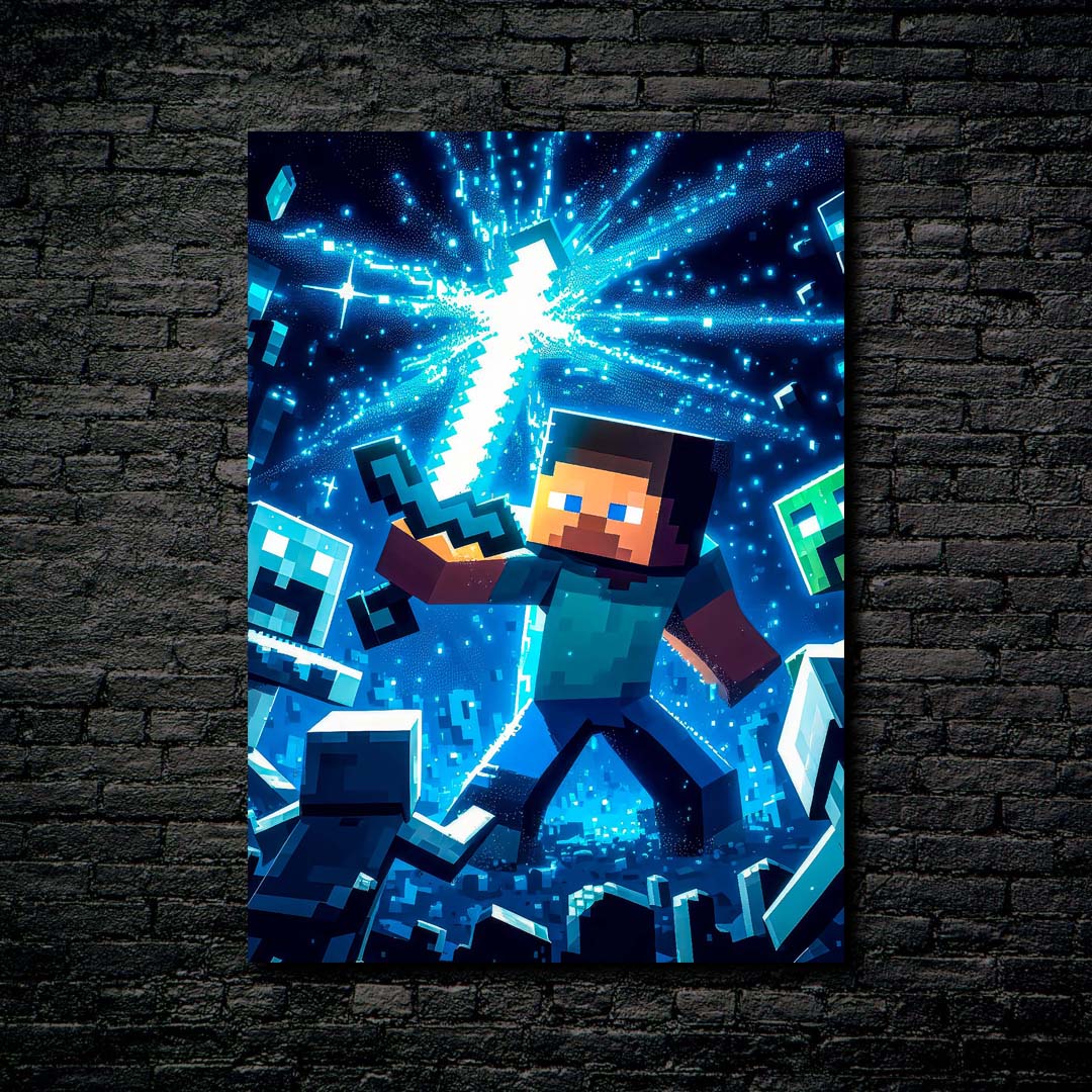 minecraft poster steve