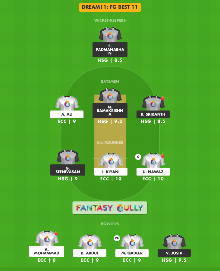 ecc vs hsg dream11 prediction