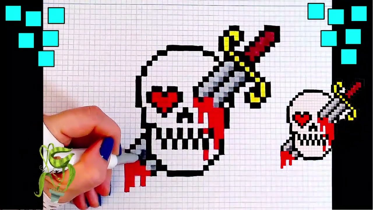 calavera pixel art