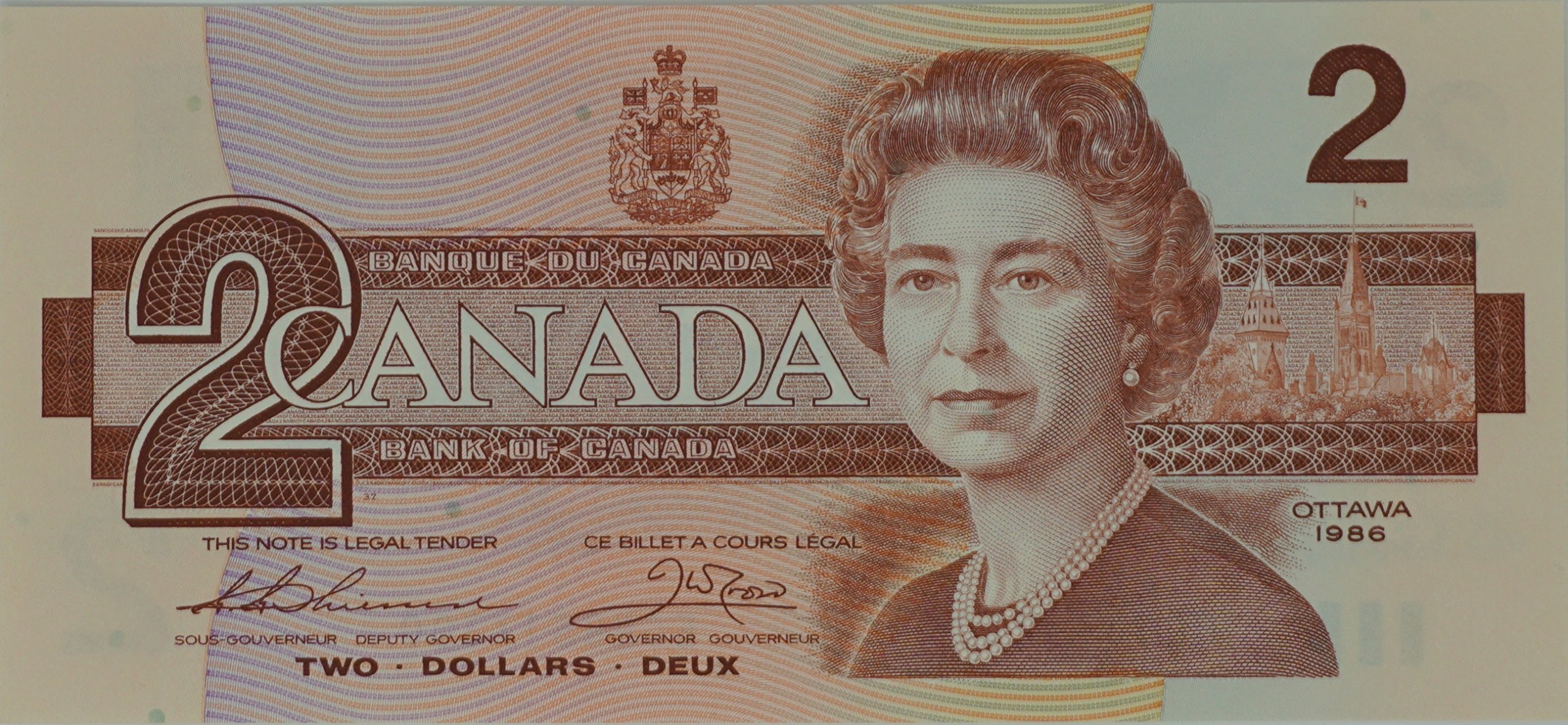 canadian $2 bill 1986