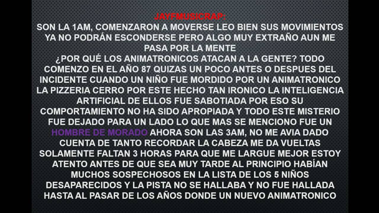 cancion de fnaf letra