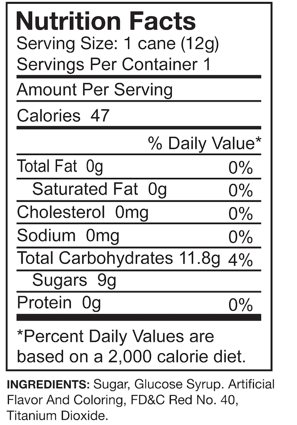 canes nutrition facts