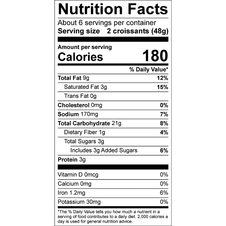 carbs in croissant