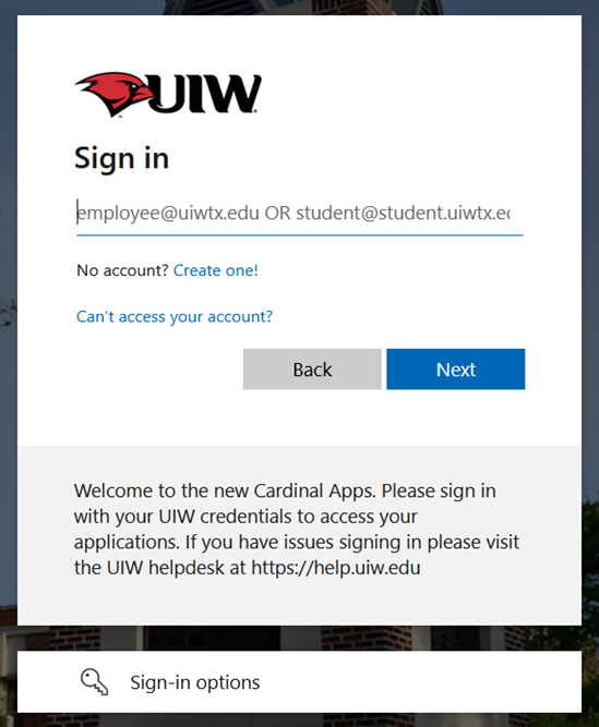 cardinal apps uiw login