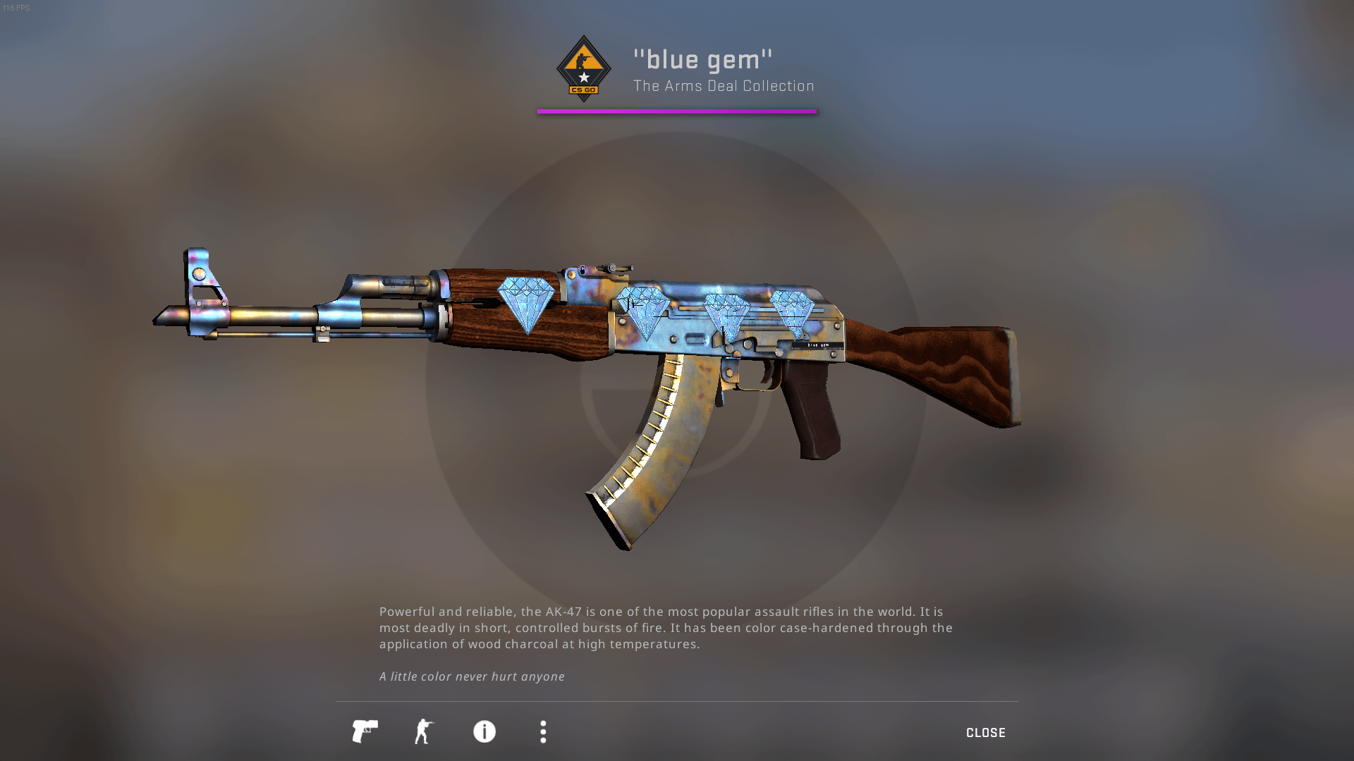 case hardened blue gem ak