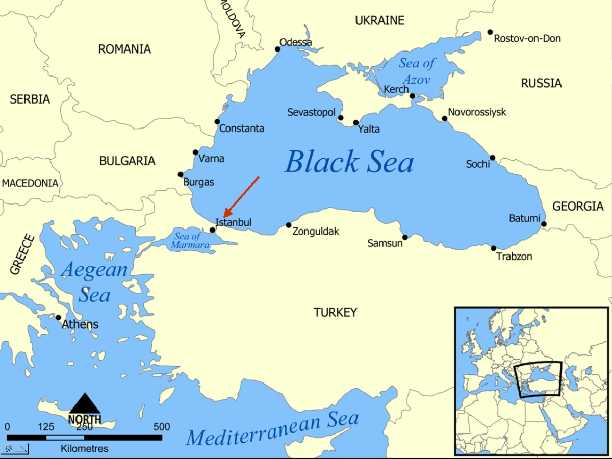 bosphorus strait on world map