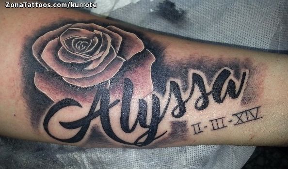 tatuajes con el nombre de rosa