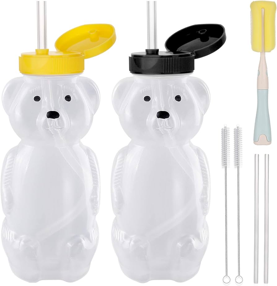 honey bear straw cup