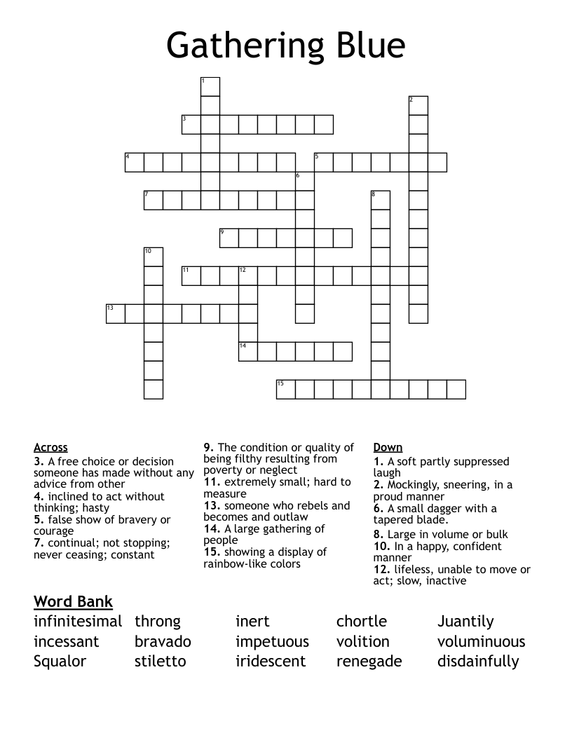 gathered crossword