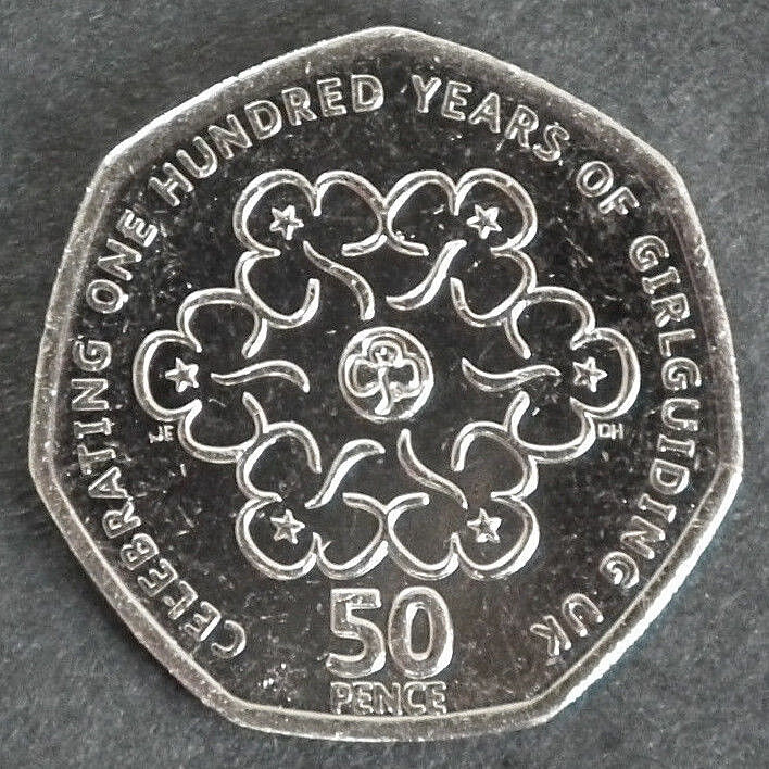 celebrating one hundred years of girlguiding 50p coin