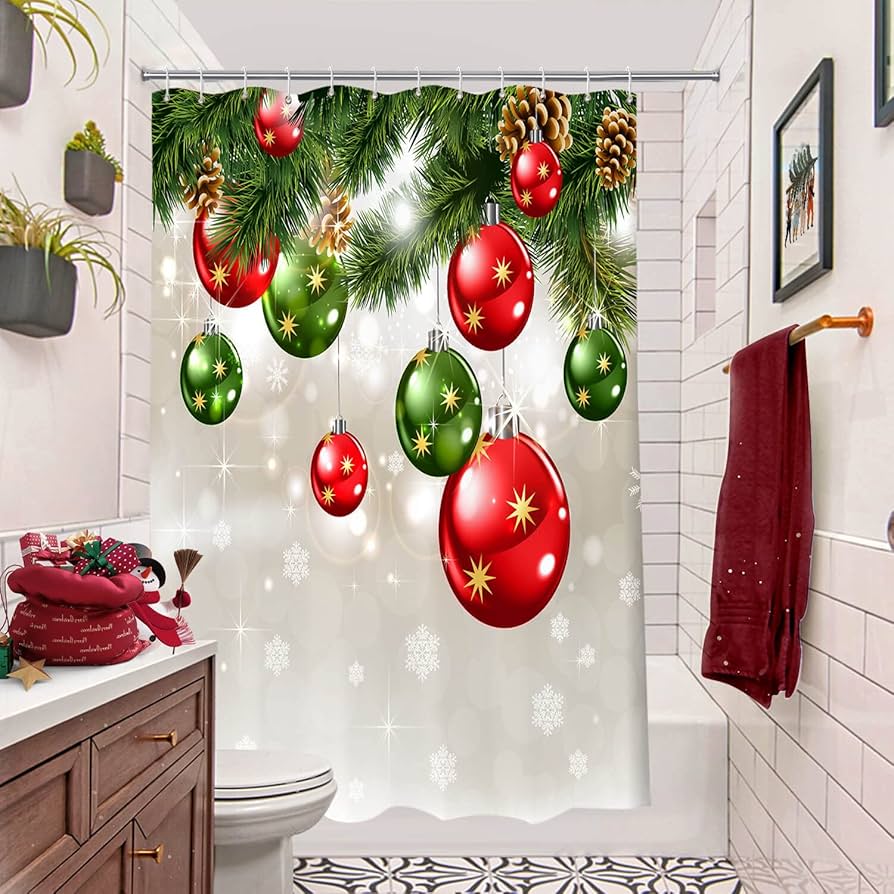 cheap christmas shower curtains